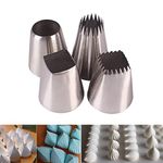 Large Cake Decorating Piping Tips, 4 Pack Stainless Steel Piping Nozzle Cake Decorating Pastry Tips Tool