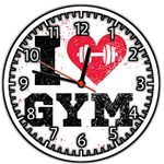 Babawill I Love Gym Round MDF Wooden Wall Clock Without Glass (28 cm x 28 cm x 1.5 cm)