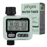 Water Timer Garden Lawn Tap Sprinkler Timer Irrigation System Controller/Child Lock Mode/Auto&Manual Mode/Rain Delay/IPX5 Waterproof (Green)