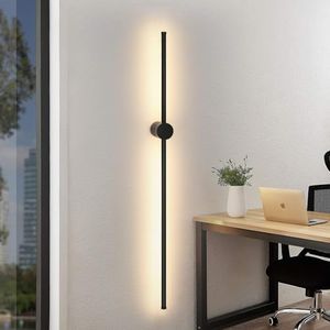 ZMH LED Wall Light Black 100 cm Long Indoor Wall Lamp Living Room Swivelling Minimalist Night Lamp Warm White 3000 K Bed Lamp 8 W for Bedroom Living Room Hallway Study Staircase