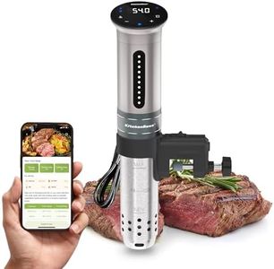 KitchenBoss WIFI Sous Vide Machine: Sous Vide Cooker 1100W Cooking Machine Ultra Quiet LED Precision Immersion Stainless Steel IPX7 Waterproof Silver