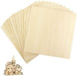 12Pcs 12x12x1/16 Basswood Sheets, Unfinished Basswood Sheets, Plywood Sheet for Arts and Crafts, Painting, Pyrography, Wood Engraving, Wood Burning, Laser, Architectural Models