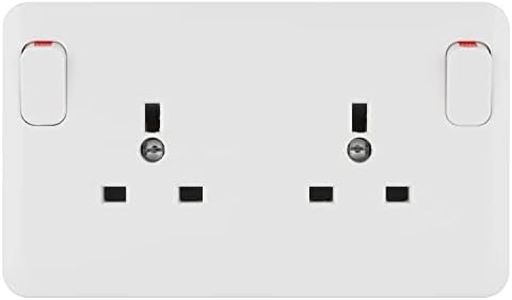 Schneider Electric Lisse White Moulded - Switched Single to Double Socket Converter, 13A, GGBL30212DS, White