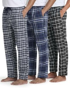 Real Essentials 3 Pack Mens Big & Tall King Size Pajama Pants Cotton Soft Pajamas Men Flannel Bottoms Fleece Buffalo Plaid Pj Lounge Pants Sleepwear Pijamas Hombres Woven - Set 6, 3X