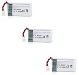 YUNIQUE GREEN-CLEAN-POWER - Set of 3 Batteries 650mAh 3.7V 25C Lipo for Drone Syma X5C X5 | Compatible with Cheerson CX-30W, Skytech M68, Wltoys F949 | Optimal Performance, Silver