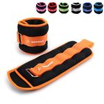 Ankle Weights for Women and Men - Strength Training Wrist/Leg/Arm Weight Set with Adjustable Strap for Jogging, Gym, Aerobics, Physical Therapy, Resistance Training (Orange - 6 lbs Pair)