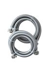 UV Hot and Cold Washing Machine Connector Kit (2 Pack). Braided Stainless Steel-3/4-Inch Hose Fitting X 3/4-Inch Hose Fitting, 6-Feet (72-Inch) Length