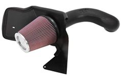 K&N Cold Air Intake Kit with Washable Air Filter: 1999-2004 Chevy/GMC (Silverado 1500, Sierra 1500) 4.8L and 5.3L V8, Black HDPE Tube with Red Oiled Filter, 57-3021-1, Heather Red