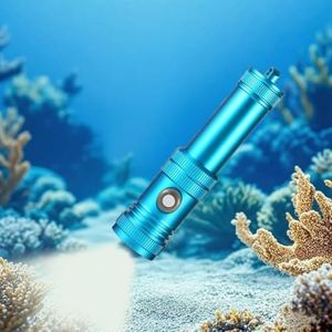 Dive Lights Scuba Diving, Super Bright Rechargeable Dive Flashlight, 4 Modes 1200LM IPX8 Waterproof Torch, 100M Underwater Light for Scuba Diving, Night Fishing, Emergency & Survival