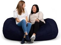 Big Joe Fuf Media Lounger Foam Beanbag Chair Navy Plush