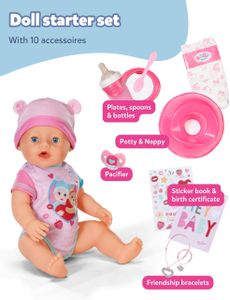 BABY born Emma Doll 43cm – Soft Body Baby Doll for Kids