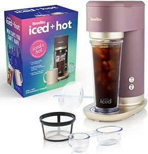 Breville Iced+Hot Coffee Maker | Plus Coffee Cup with Straw | Brews Hot Filter Coffee To Enjoy Alone or Over Ice | Café Mocha [VCF164]