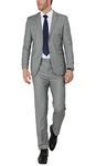 WEEN CHARM Mens Suits Slim Fit 2 Piece Wedding Tuxedo Two Button Groom Prom Party Solid Blazer Pants Suit Set Light Grey