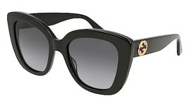 Gucci Women's Gg0327s Sunglasses, Black-Black-Grey, 4XL