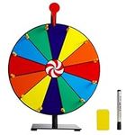 Tcatec 12 Inch Spinning Prize Wheel 12 Slots Tabletop Roulette Spinner,Spin Wheel, Dry Erase Markers and Eraser, Fortune Spinning the Wheel for Christmas, Carnival, Trade Show, Spinning Game Party Pub