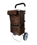 BESTLO EVERBEST® Jumbo Shopping Trolley Bag with Wheels | 2 Year Warranty | Grocery, Fruits, Vegetables, Laundry & Golf Cart | 50 litre capacity (Brown)