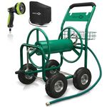 IMPACTHOR Hose Reel Cart, Heavy Duty Hose Reel with 4 Solid Wheels, Slide Hose Guide System, Holds 250-Feet of 5/8" Hose Capacity for Garden & Yard