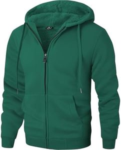 ZITY Men's Zip Up Hoodie Heavyweight Winter Sweatshirt Fleece Sherpa Lined Warm Jacket