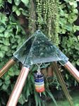 Pyramid Plant Copper Lite Duty Giza Meditation Pyramid with Green Jade Crystal Orgonite top Corner Connector (5 Feet)