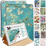 DuraSafe Cases for iPad 5/6 & Air 1/2-9.7" A1893 A1954 A1822 A1823 A1566 A1567 A1474 A1475 A1476 Printed Folio Silicone Smart Cover with Honeycomb Cooling Feature - Blossom