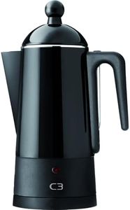 C3 30-30204 Design Percolator Eco 4-10 Cups Varnished Stainless Steel Black