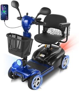 15 Miles Mbxcooter 4 Wheels Mobility Scooter for Adults&Seniors Up to 300LBS, 350W Electric Powered Wheelchair Device with Extended Battery, Dual Baskets, Rotating Seat, Weight Only 58 Pounds