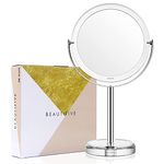 Beautifive Vanity Mirror, Dressing Table Makeup Mirror with 1x/10x, 6’’ 360° Swivel Magnifying Mirror, Bathroom Mirror with Crystal-like Style