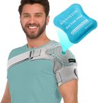 KONSEDIK Shoulder Brace- Torn Rotator Cuff Recovery Supports for Men&Women,Adjustable Fit Sleeve Wrap,for AC Joint Pain Relief,Shoulder Injuries&Tears,Bursitis,Swelling,Tendonitis… (Gray, Large)