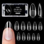 Modelones Nail Tips, 500Pcs Medium Almond Acrylic Fake Nails Press on Nails Short - shaped Half Matte Full Cover False Nails No Filed Stronger Adhesion Nail Tips for Gel Nails for Nail Extension Nail Art DIY Salon, 10 Sizes