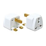 Hi-PLASST 2pcs Universal Type G Plug UK 3 Pin Travel Power Adapter complatible in UK Countries England Scotland Wales and Ireland