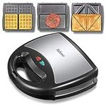 Yabano Sandwich Maker, Waffle Maker, Toaster and Electric Panini Press Grill with Non-stick Coating Plate, Easy to Clean, Heating Up Fast, Black