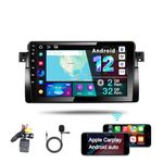 Amaseaudio Ultra thin Android 12 Car Stereo, Wireless Carplay Android auto, DSP+, Compatible with BMW E46 3 Series 1999-2004, 9" Touchscreen, Support Wifi Bluetooth 5.0/GPS navi/Rear camera(included)