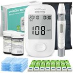 VivaGuard Blood Glucose Monitor Kit Voice Talking,1 Glucose Meter 1 Lancing Device 100 Glucometer Strips 100 30G Lancets,Blood Sugar Diabetes Testing Kit for Home use with Carrying Case,No Coding