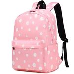 Mimfutu Flowers School Backpack for Teens Girls, Womens College Bookbags Kids School Bags Laptop Backpacks (Pink)