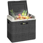 Outsunny 12 Volt Car Refrigerator, 53QT Car Fridge Electric Cooler, 12/24V DC and 100-240V AC, -68-68 ℉, Portable Refrigerator for Truck SUV Travel Camping Road Trips Tailgating