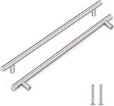 CCHONG 2 Pack Kitchen Cupboard Handles Stainless Steel Kitchen Door Handles Brushed Cabinet Handles Wardrobe Drawer (2 Pack Silver, Hole Centre 192mm)