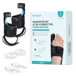 Promifun Bunion Corrector for Women & Men - 1 Pair Adjustable Splint Brace with Soft Gel - Pain Relief Bunion Pads & Toe Straightener with Non-Slip Strap