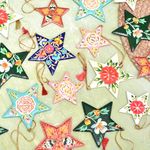 8 Pieces Paper Mache Christmas Ornaments- Bowl Fillers for Centerpiece- Shatterproof Christmas Ornaments- Star Christmas Decoration- Multicolor Christmas Tree Ornaments- Star Christmas Tree Decoration