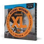 D'Addario Guitar Strings - XL Nickel Electric Guitar Strings - EXL140-8 - Perfect Intonation, Consistent Feel, Reliable Durability - For 6 String Guitars - 10-74 Light Top/Heavy Bottom 8-String