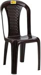 Bharat Sales Plastic Moulded Stackable Chair – Durable, Waterproof, Single Moulded Design, Armless, Without Cushion, Ideal for Indoor & Outdoor Use, Brown.