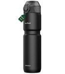 MYFOREST 24oz/700ml Insulated Cycling Water Bottle, Surgical Steel 18/10, Most Bike Cages Fit, Gulp/Sip 2-in-1, Dishwasher-Safe, Anti-Scratch (Matte Black, 24oz)