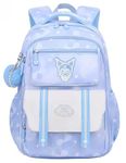 ADSON Cute Kawaii Kuromi Fashion Princess Standard Backpack Travel Bookbag For Women Girls With Compartments Elementary School College Students Backpack Durable Water Resistant (Sky Blue)