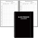 Blood Pressure Log Book - Record & Monitor Your Daily Blood Pressure, Heart Rate Readings at Home, 5.8" x 8.5", Black