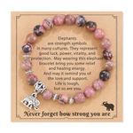 Elephant Gifts for Women, Get Well Soon Gifts for Women,Elephant Charm Beads Bracelet, Cheer Up Gifts Inspirational Gifts for Women Girls Birthday Christmas Presents