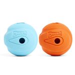 ChuckIt! The Whistler Ball, Durable High Bounce Rubber Dog Ball, Launcher Compatible, Orange & Blue, Medium, 2 Pack