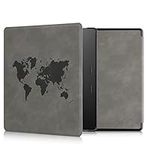 kwmobile Cover Compatible with Amazon Kindle Oasis 10. Generation Cover - eReader Case - Travel Outline Grey