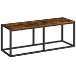 HOOBRO Dining Bench, 120 cm Table Bench, Industrial Style Kitchen Bench, Steel Frame, Easy to Assemble, for Kitchen, Dining Room, Rustic Brown and Black BF12CD01