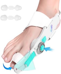 HUQKIYA Bunion Corrector for Women & Men, Orthopedic Bunion Splint with Toe Separator Adjustable Toe Straightener Suitable for Left/Right Feet Hallux Valgus Relief (White 1Pcs)