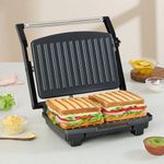 Borosil Elite Prime Grill 1000 Watt Sandwich Maker, 2 Slice Automatic Grill Sandwich Maker,Non-stick Grill plates opens 105°, BPA & PTFE Free, 2 Years Warranty