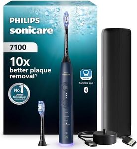 Philips Sonicare 7100 Electric Toothbrush, Sonic Toothbrush with App, 4 Brushing Modes and 3 Intensity Levels, Pressure Alert, EasyStart, SmarTimer, Navy Blue, Model HX7423/01 [New Technology]